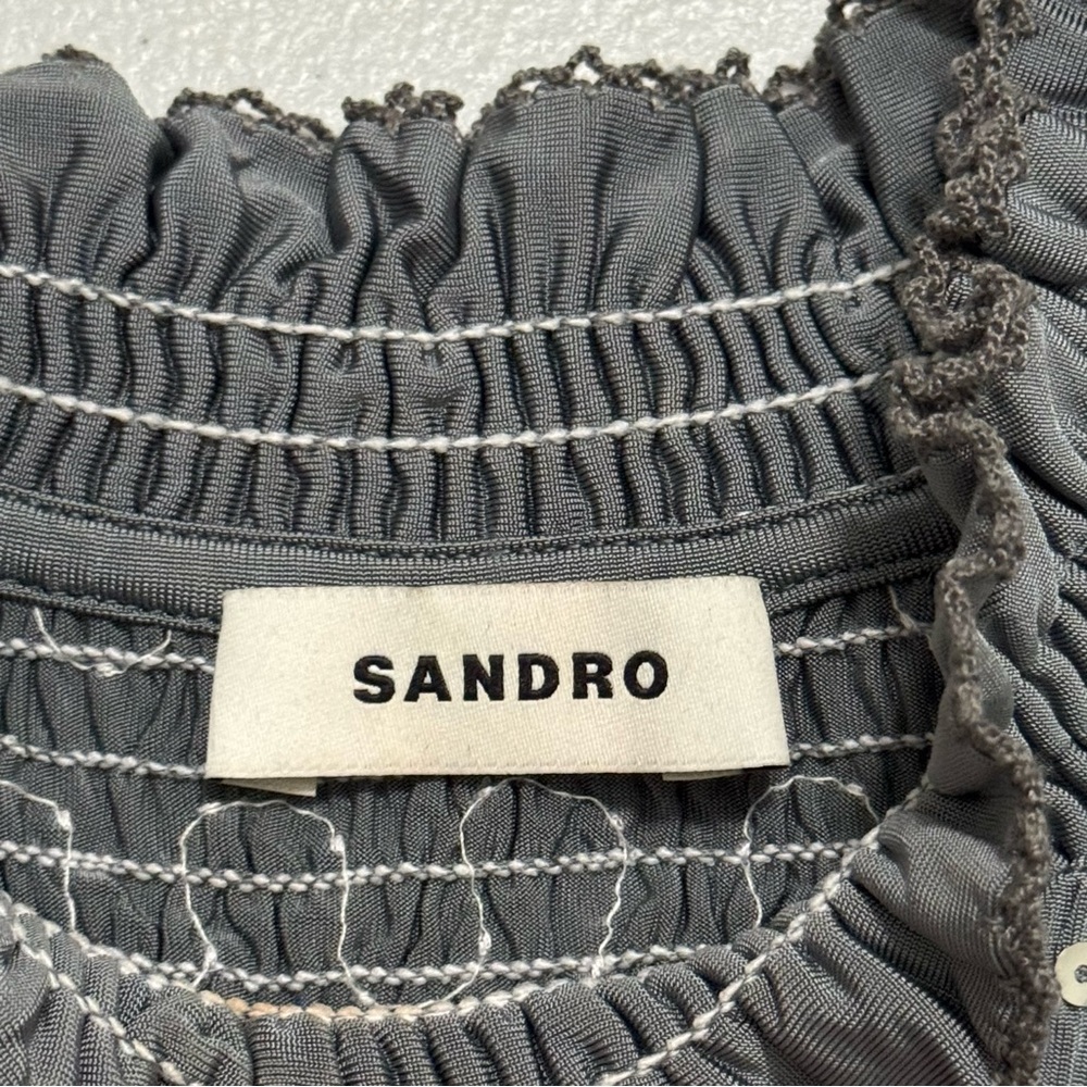 Sandro Yahir Smocked Sequin Tank Top - Picture 4 of 10